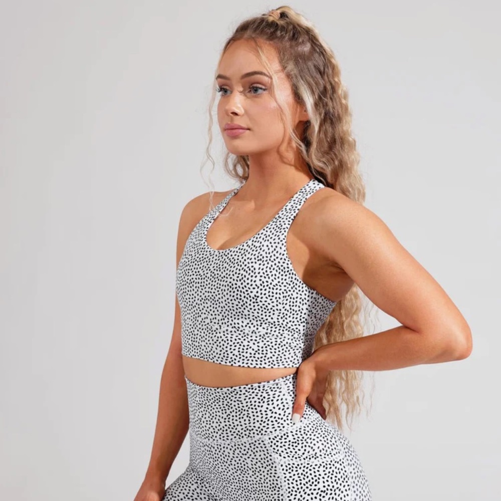 BuffBunny Rosa Sports Bra V2 White Bossy Print